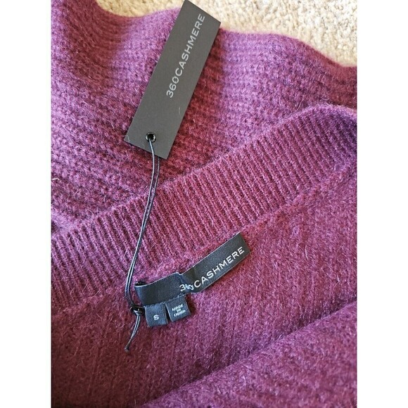 360 Cashmere Maroon One-Shoulder Sweater- Size SMALL - Picture 5 of 5